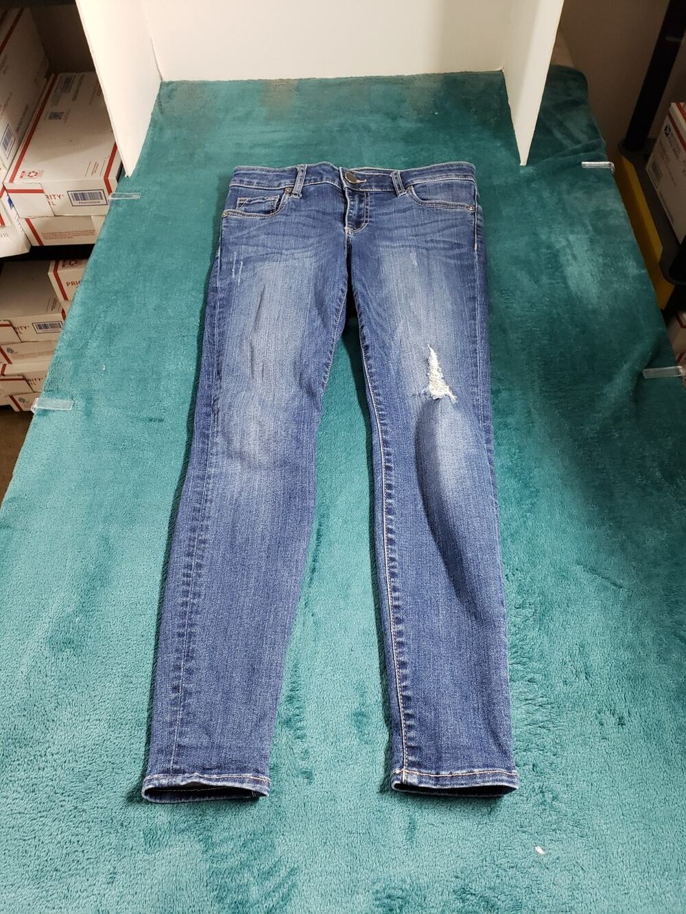 Kut From a Kloth Jeans Size 2 Petite Women Blue Pants Fray Hem Toothpick Skinny